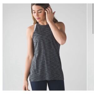 Lululemon Women's Trapeze Twist Tank Top Heathered Black 8